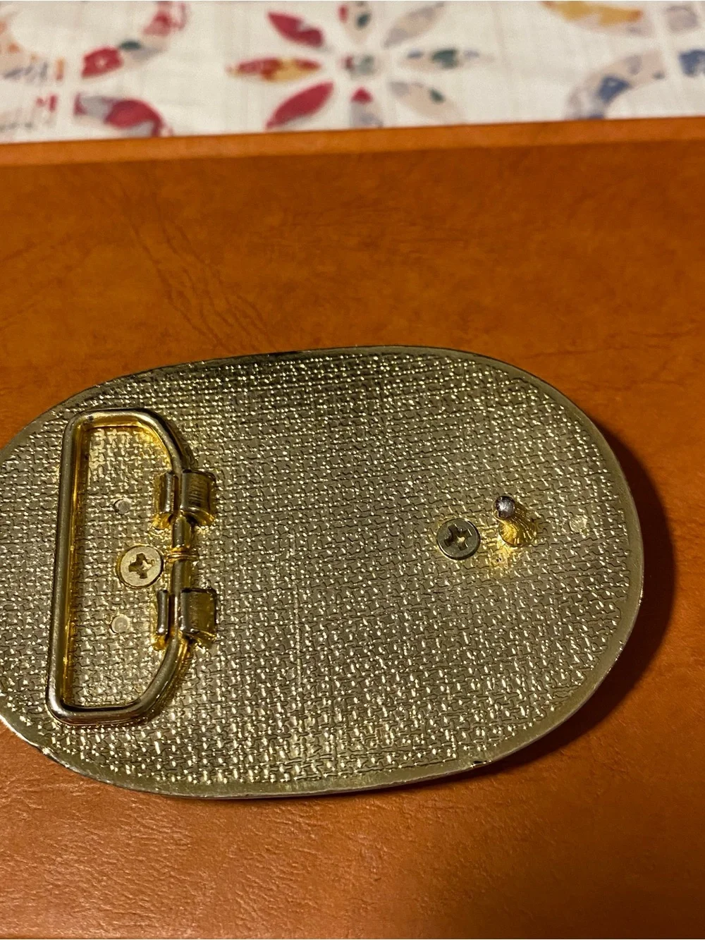 Vintage Western Gold & Black Enamel Coin Belt Buckle - Olav V Norges Konge